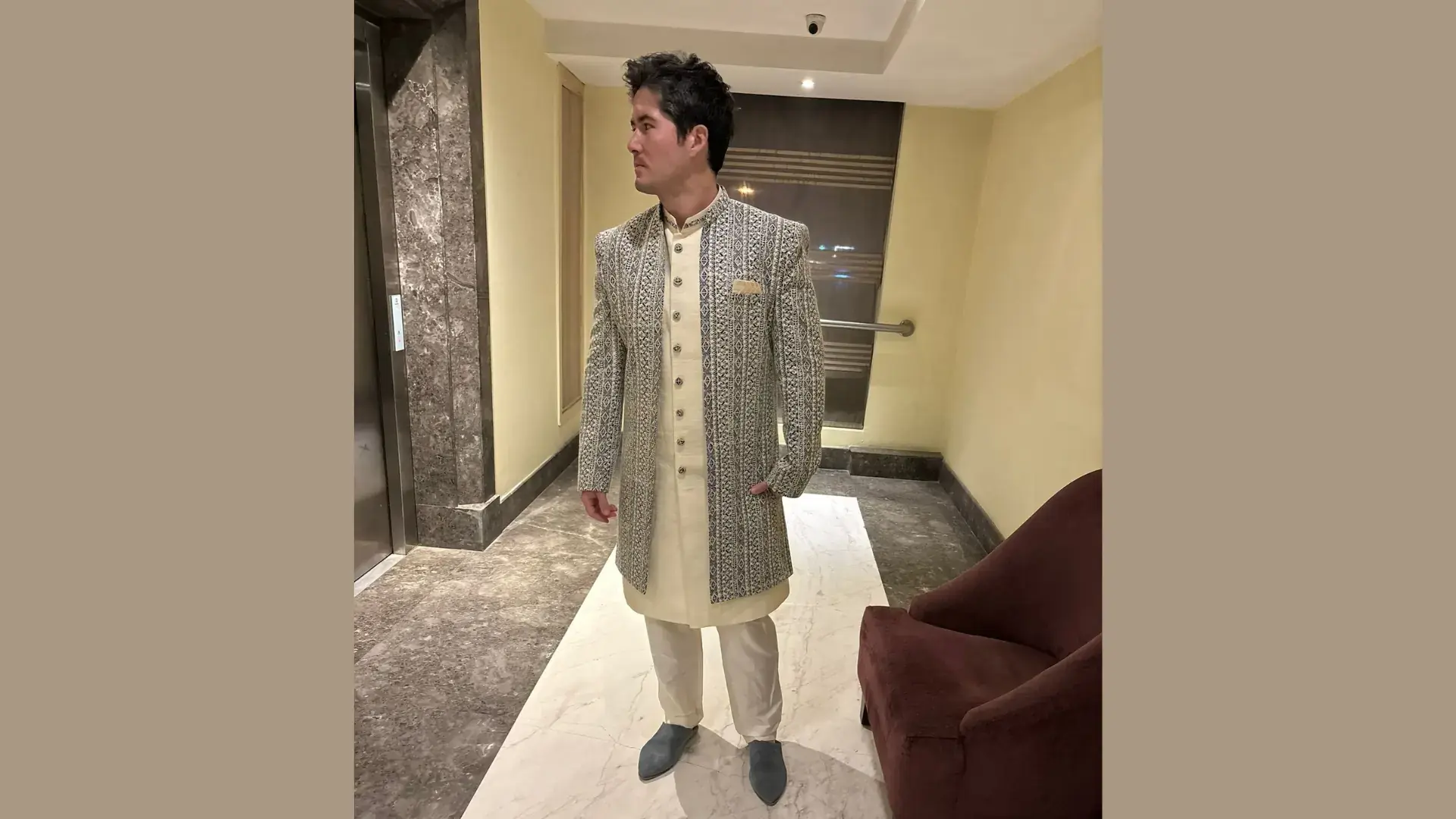 Contemporary kurta set with modern silhouette for Singapore events