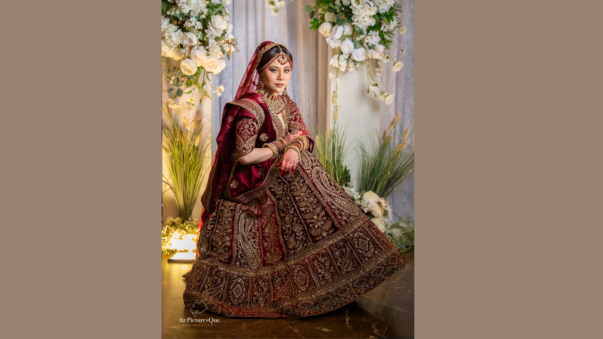 Traditional red and green bridal lehenga for Indian weddings in Singapore