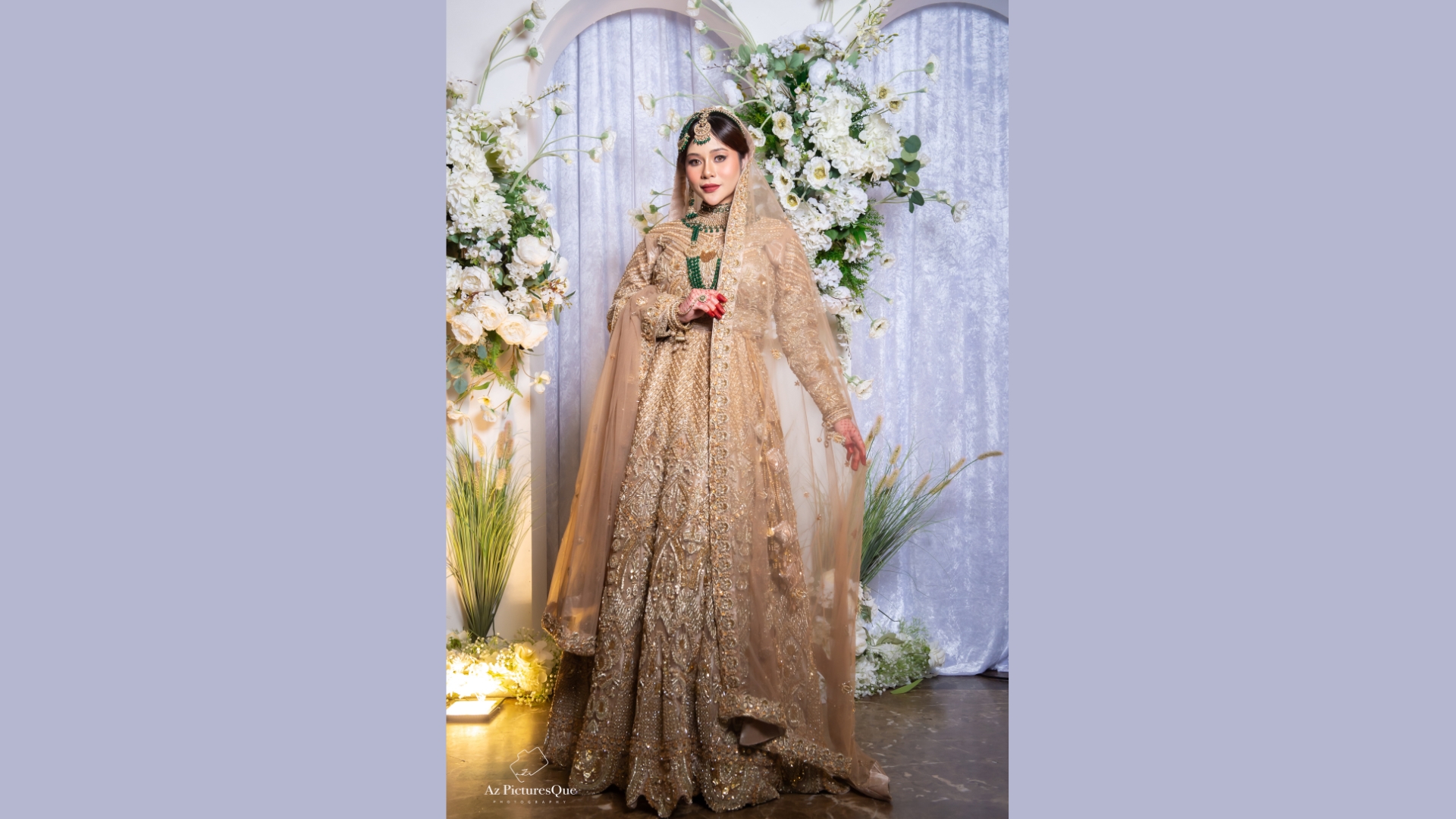 Ivory and gold fusion bridal lehenga for contemporary weddings