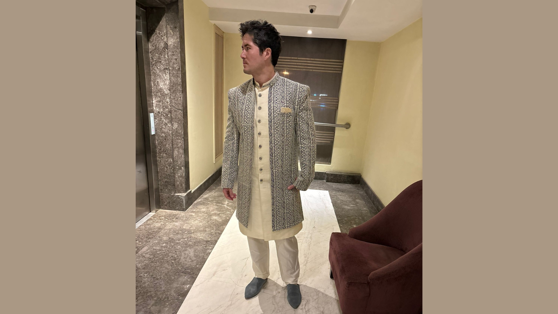 Contemporary kurta set with modern silhouette for Singapore events