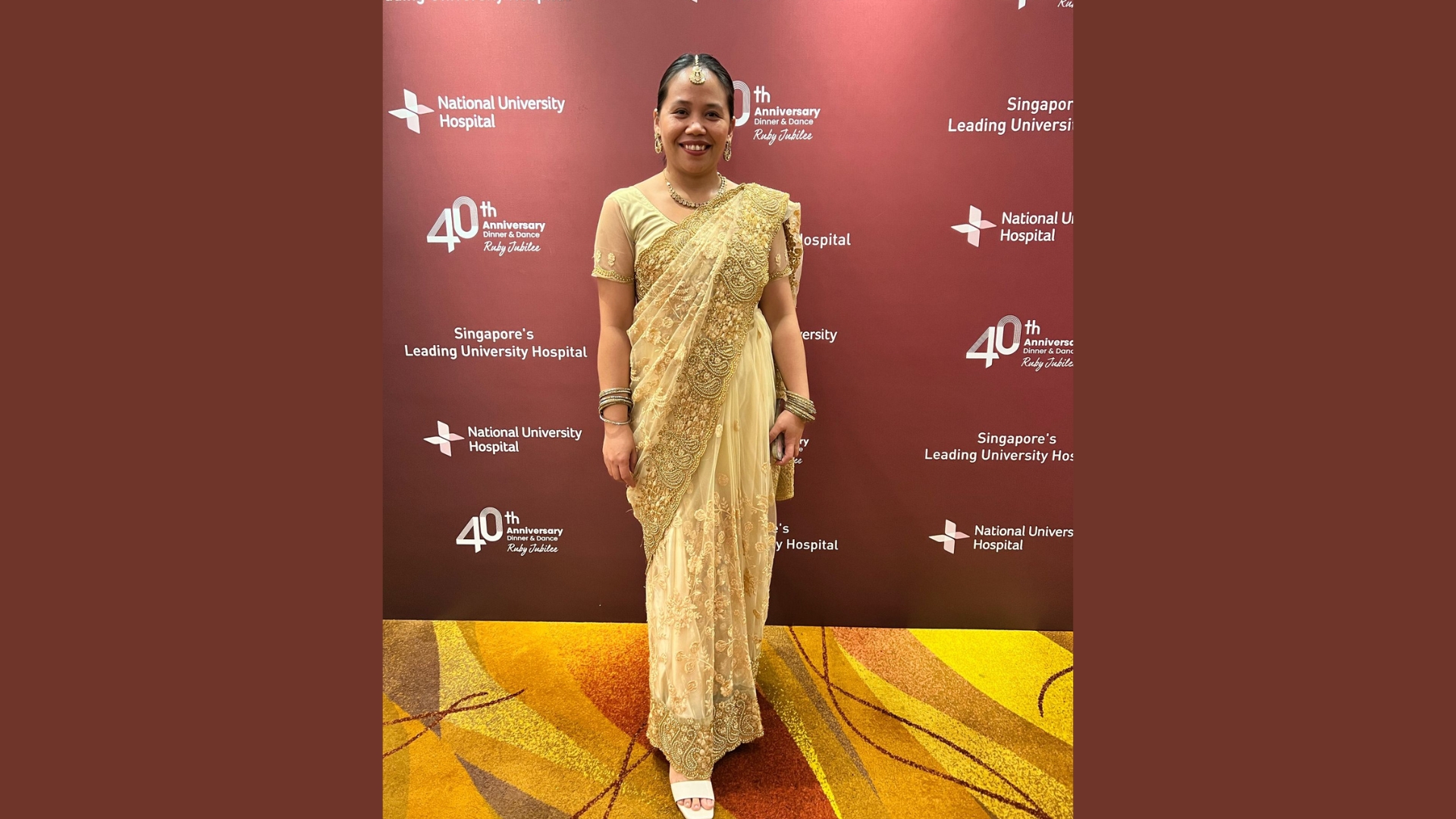 Georgette festive saree with lightweight drape for comfort